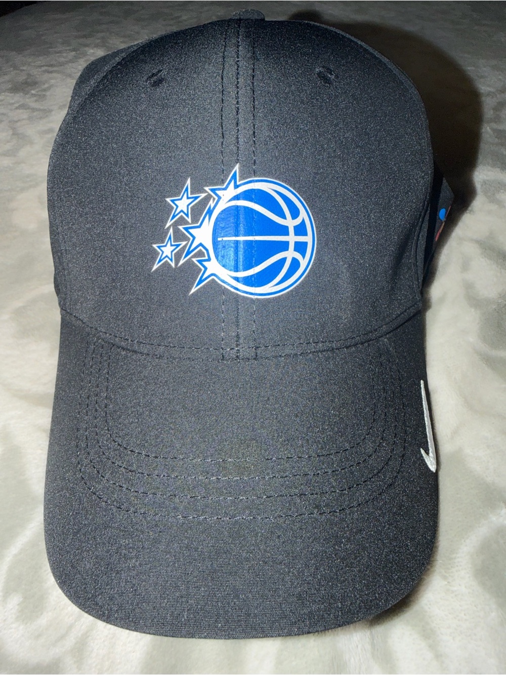 Nike Black Cap with Blue and White Basketball Logo